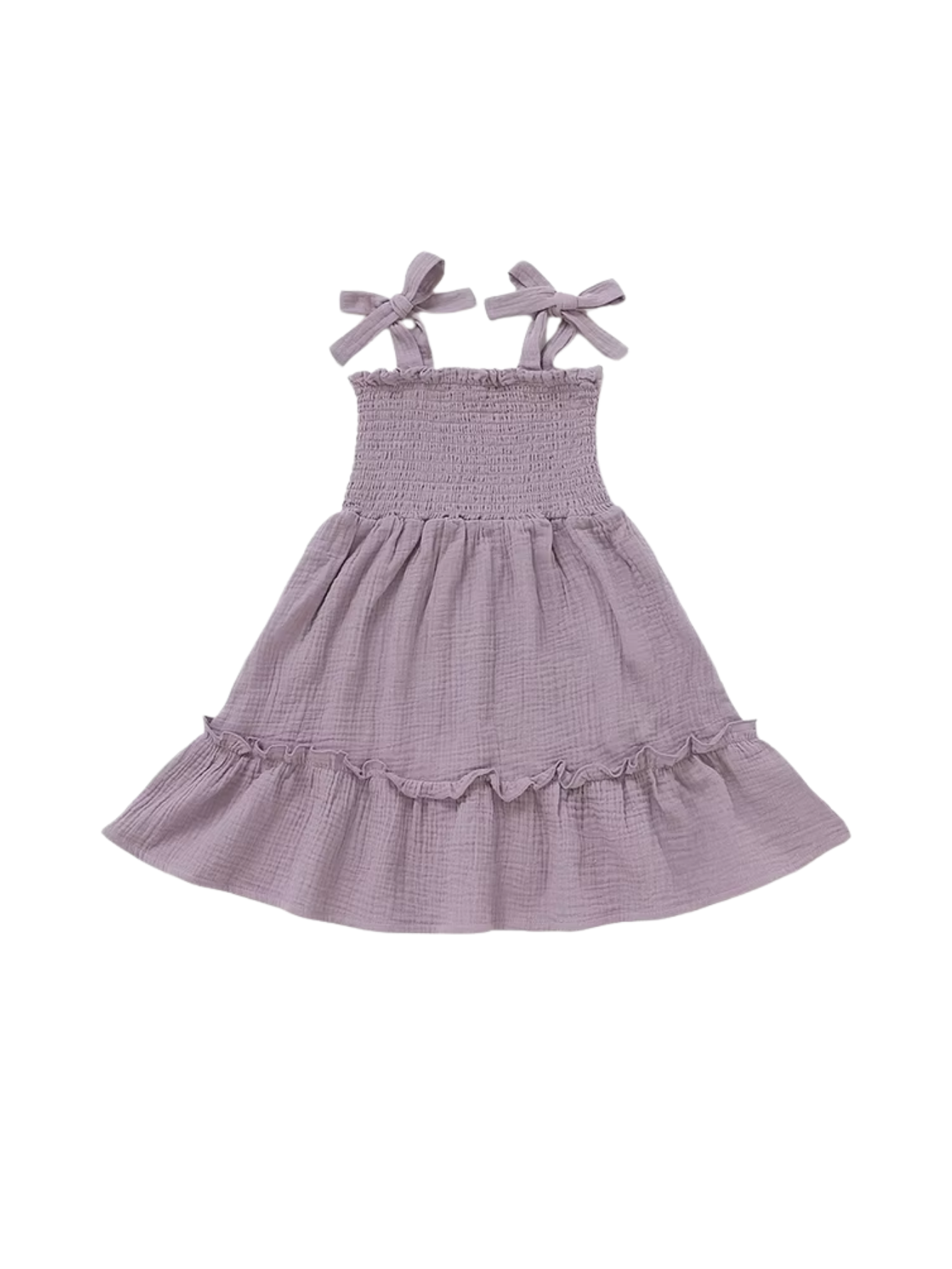 Smocked Bow-Strap Sundress Dress