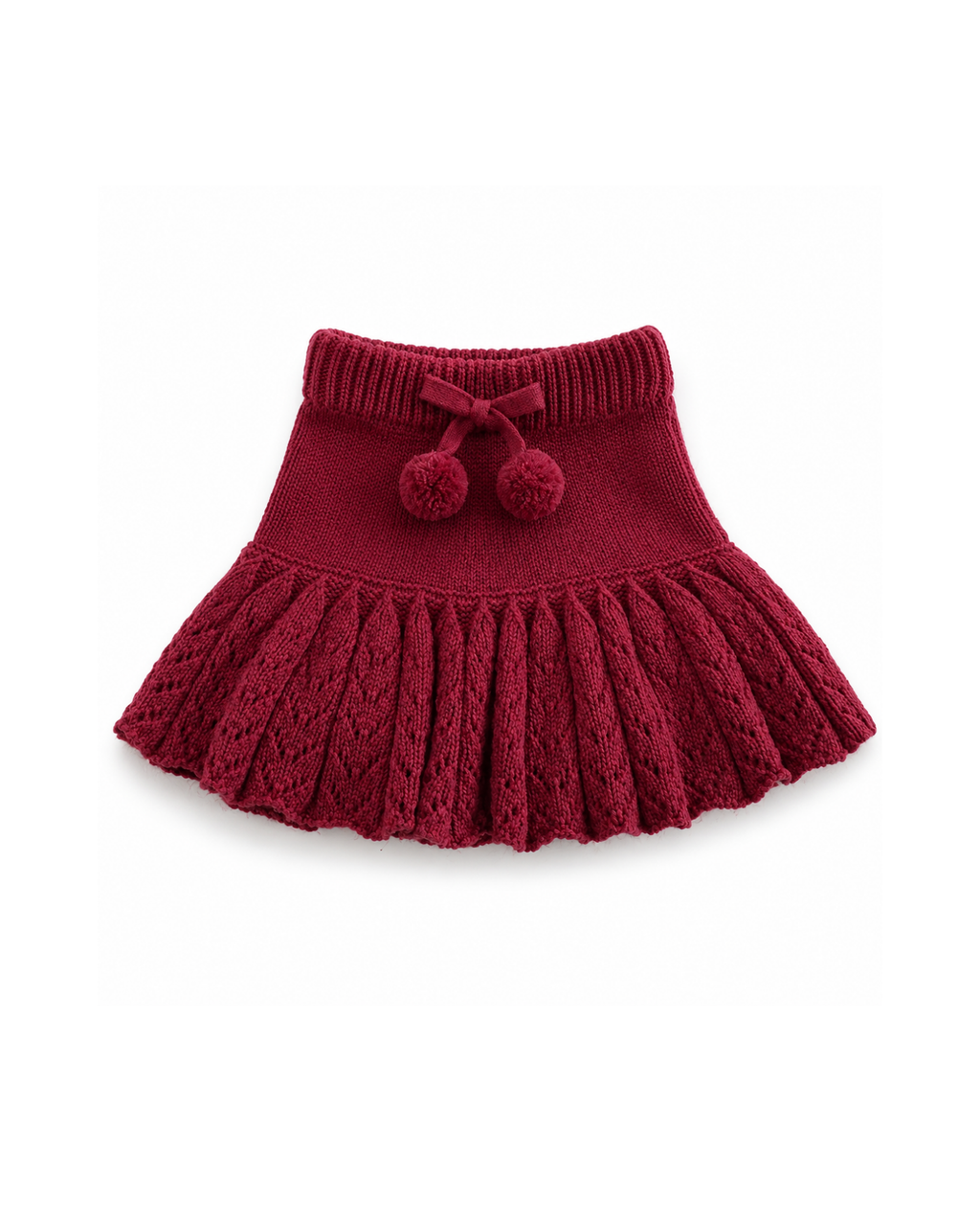 Pom-Pom Knit Sweater & Skirt Girls Set