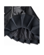 Faux Leather Moto & Pleated Skirt Girl's Set