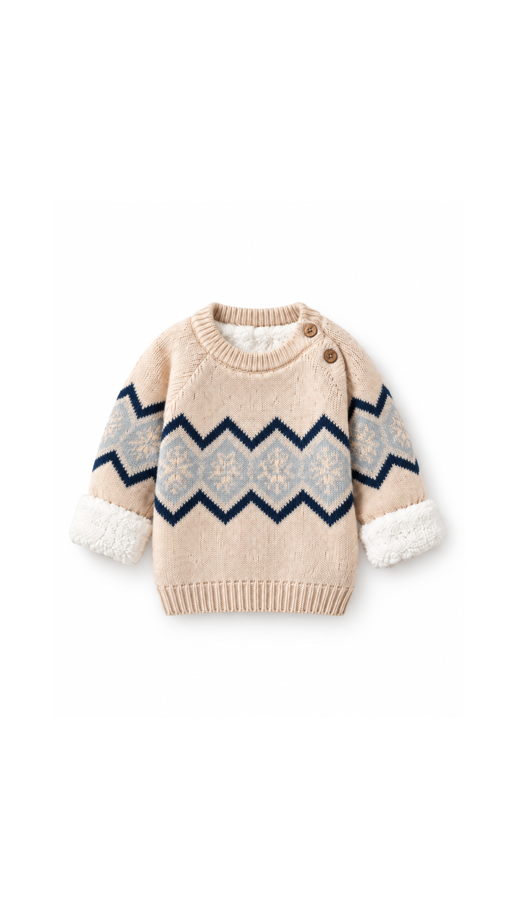 Nordic Sherpa-Lined Knit  Unisex Sweater