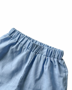 Ruffled Striped Top & Embroidered Shorts Girl's Set