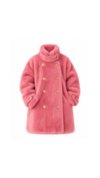 Double-Breasted Faux Fur Girl's Coat
