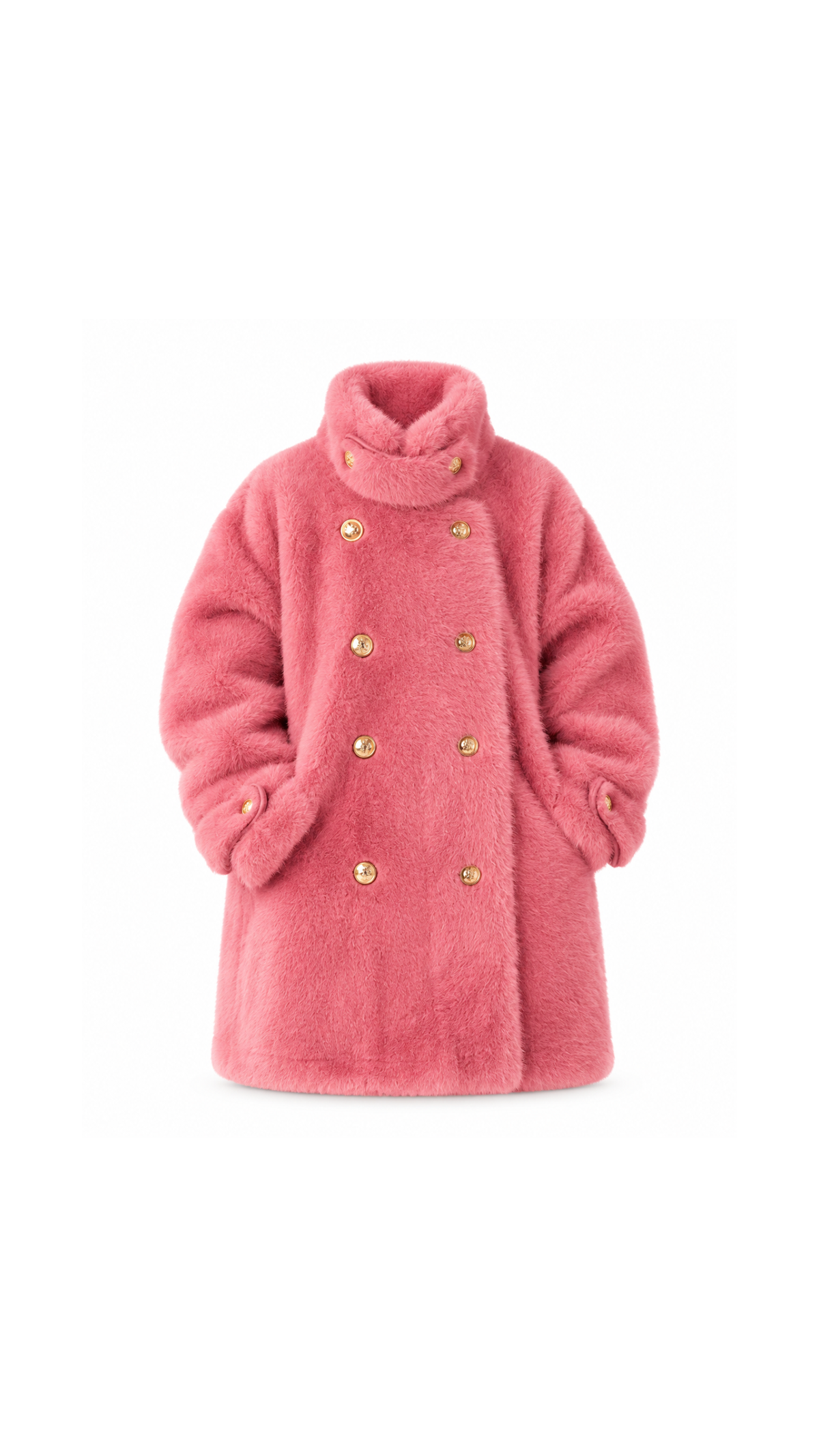 Double-Breasted Faux Fur Girl's Coat