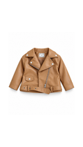 Belted Faux-Leather Biker Girl's Jacket