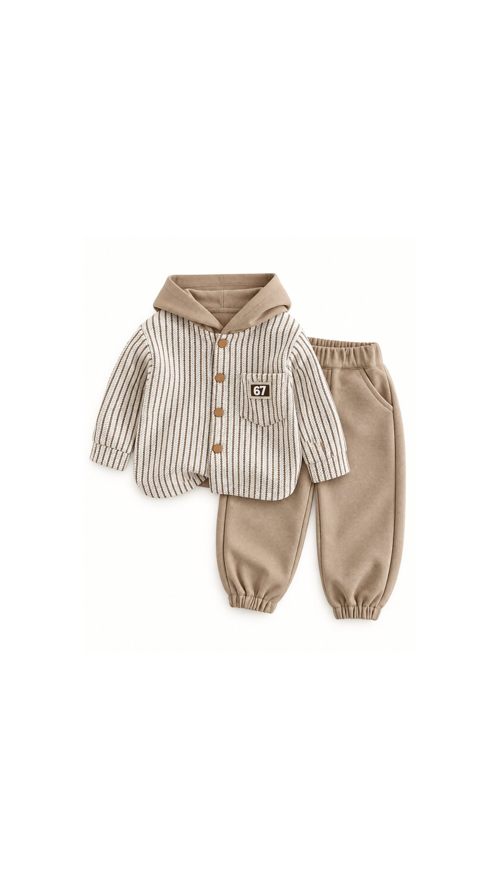 Striped Hooded Jacket & Jogger Trousers Boy's Set
