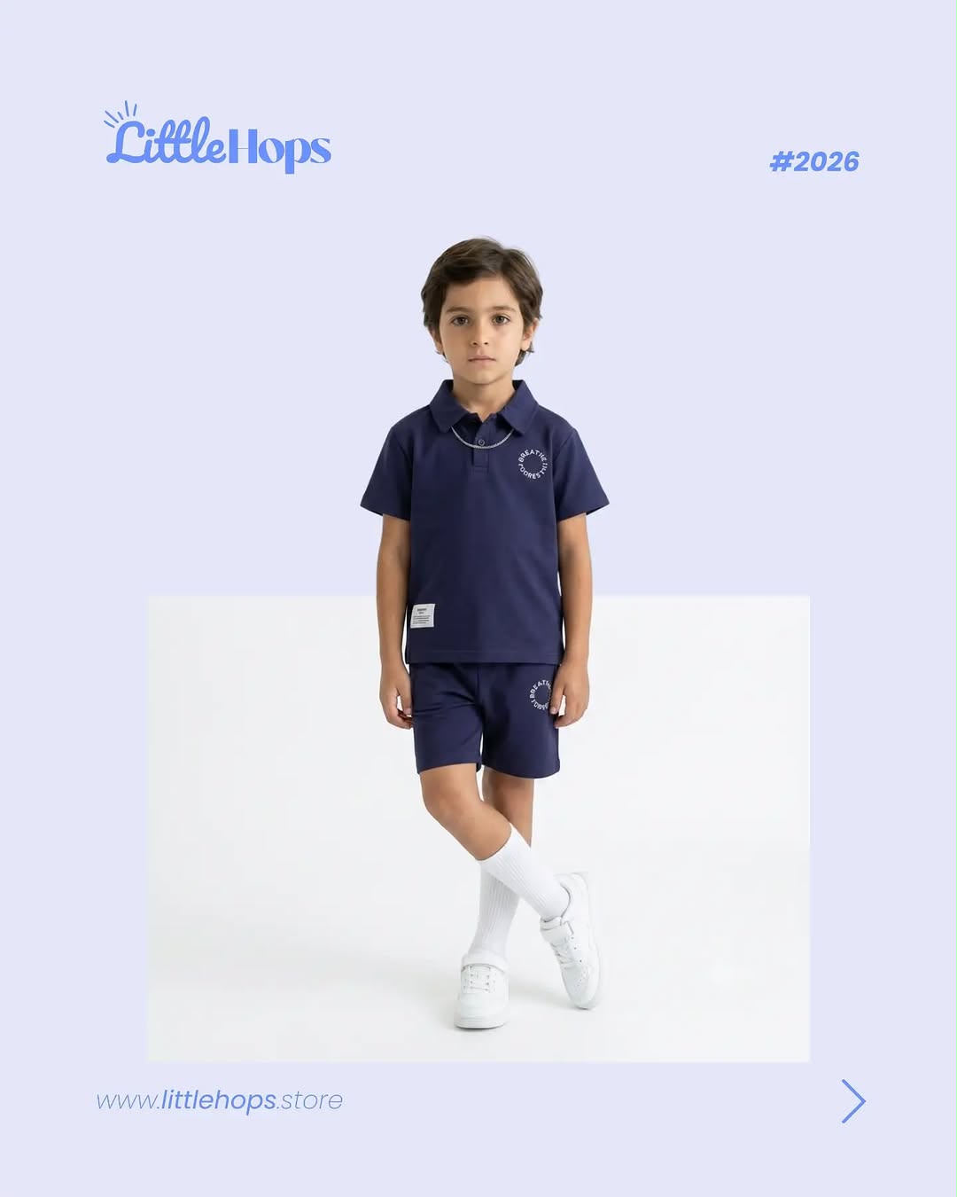 Breathe the Forest" Polo Shirt & Shorts Boy's Set