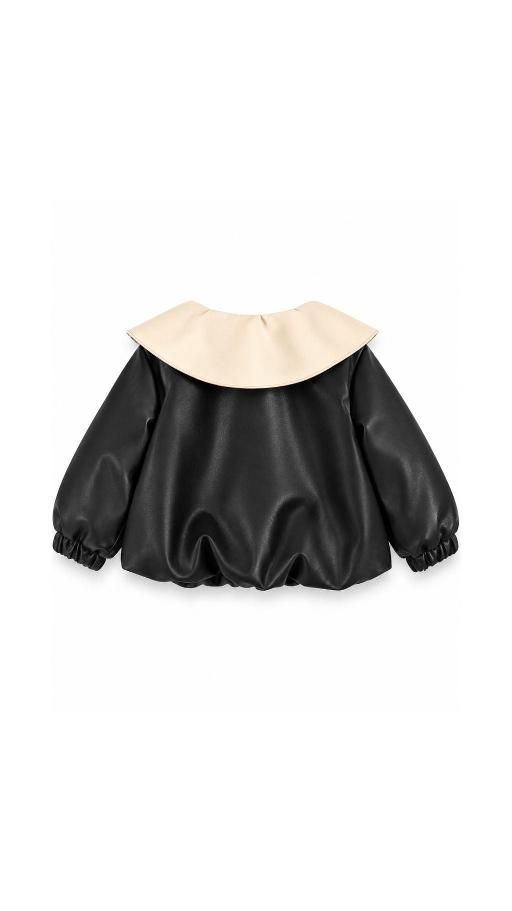 Contrast-Collar Faux-Leather Girl's Jacket