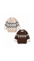Nordic Sherpa-Lined Knit  Unisex Sweater