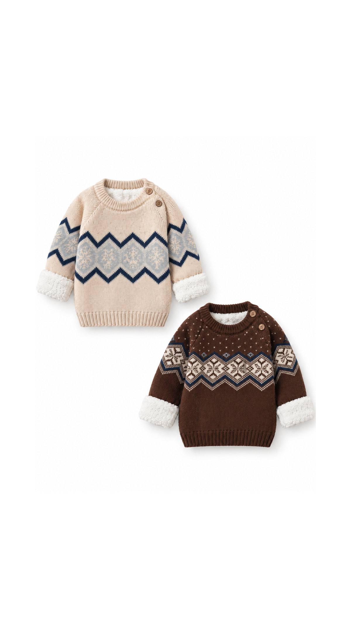 Nordic Sherpa-Lined Knit  Unisex Sweater