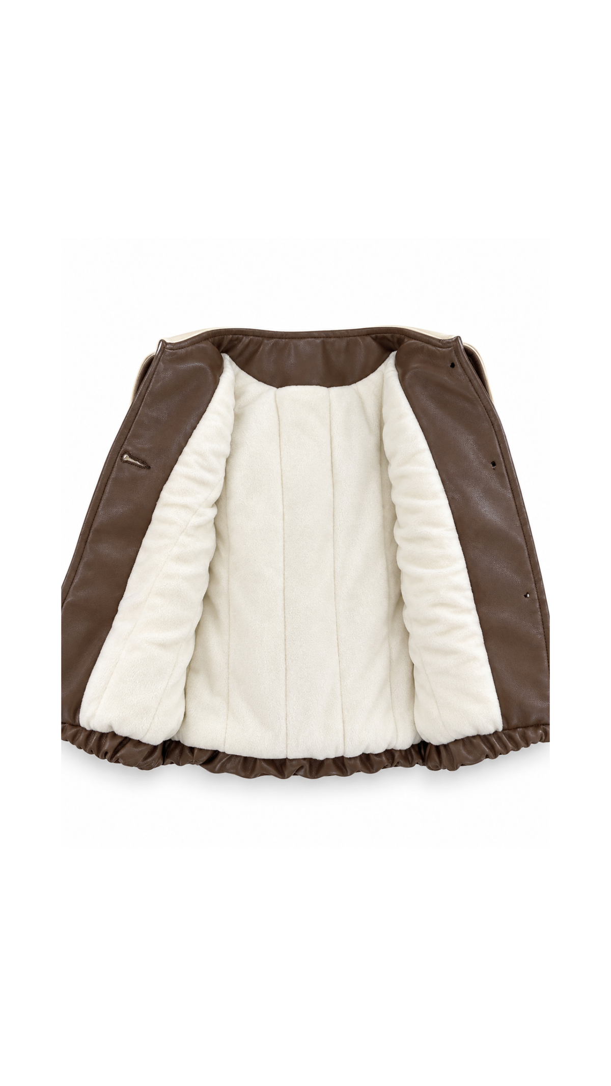 Contrast-Collar Faux-Leather Girl's Jacket