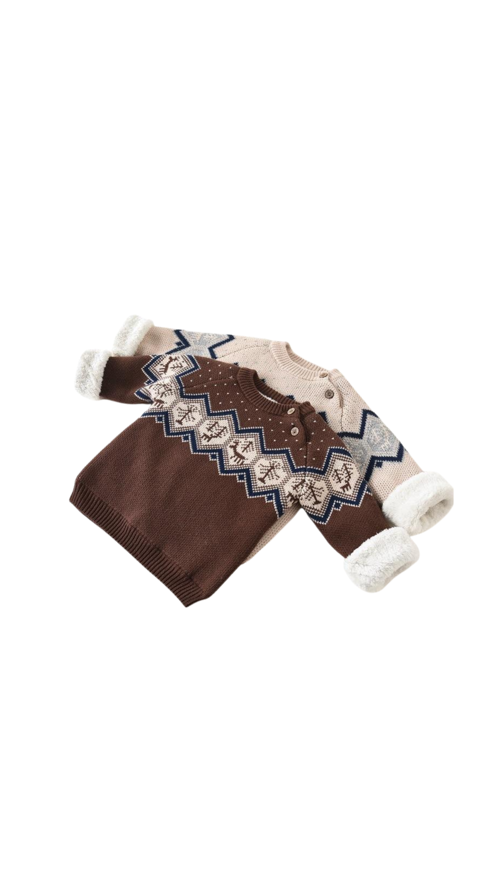 Nordic Sherpa-Lined Knit  Unisex Sweater