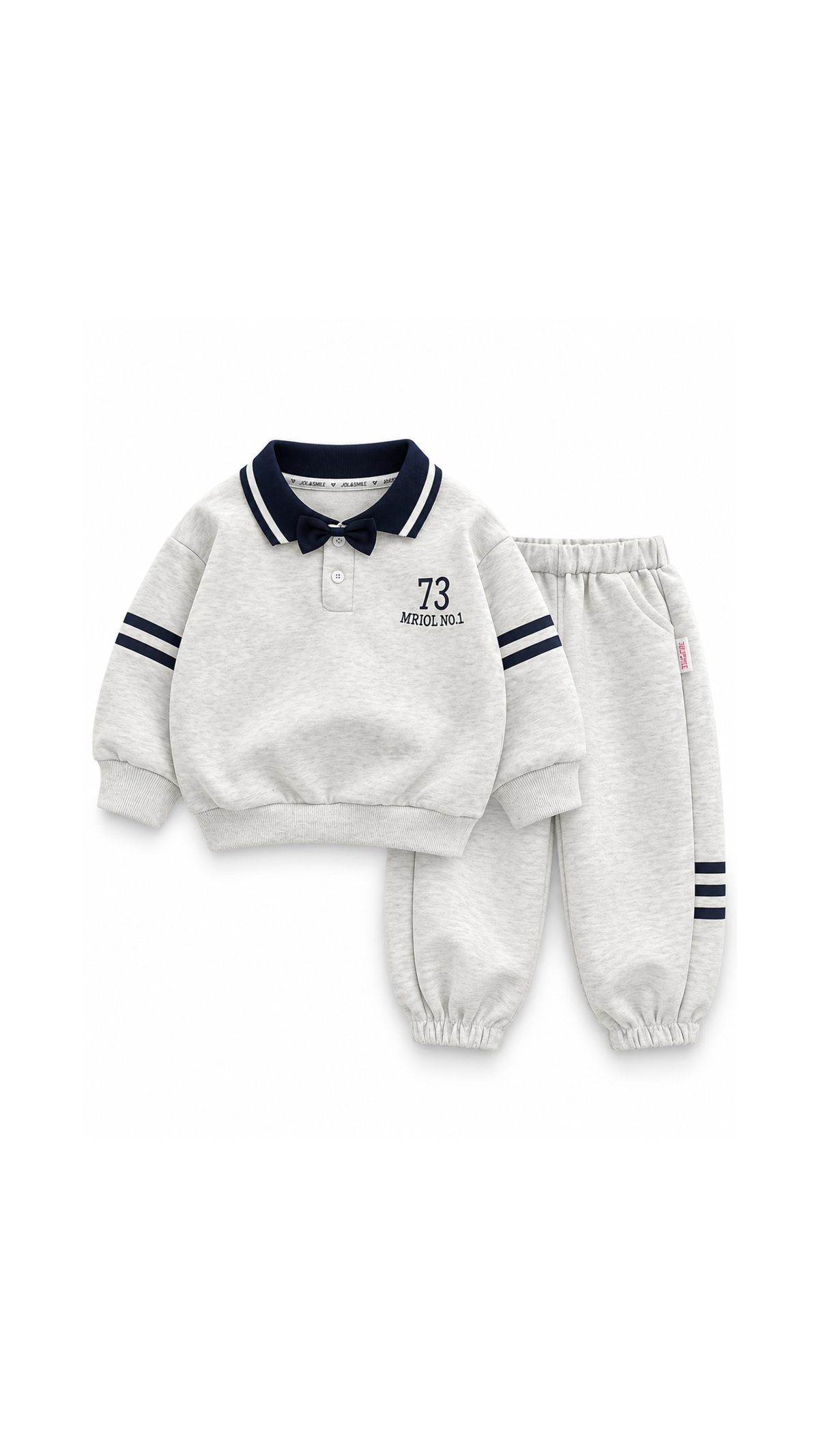 Bow-Tie Polo Sweatshirt & Jogger Boy's Set