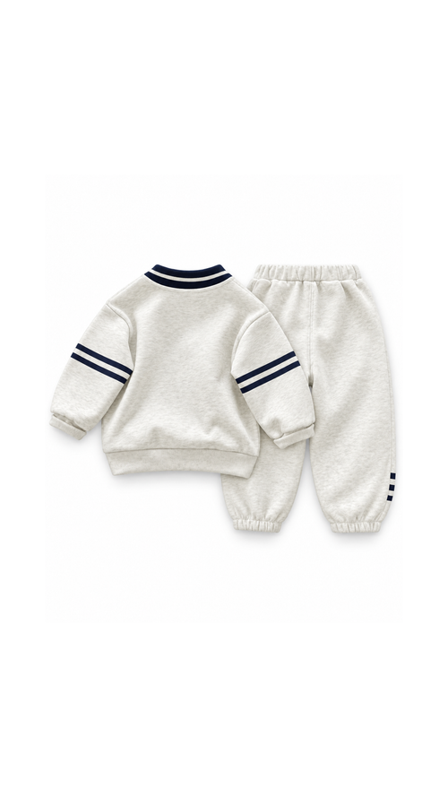 Bow-Tie Polo Sweatshirt & Jogger Boy's Set