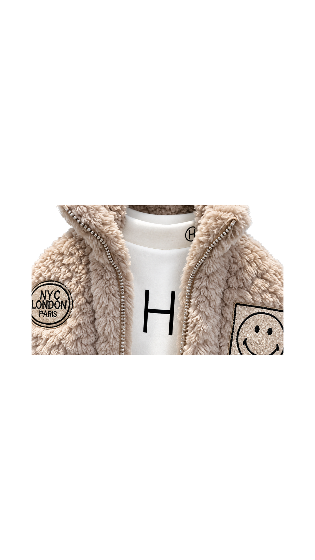 Smiley Teddy Fleece Zip Boy's Jacket