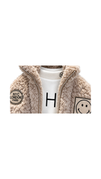 Smiley Teddy Fleece Zip Boy's Jacket
