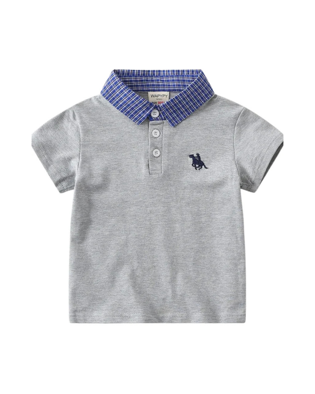 Signature Plaid-Collar Polo Boys T-Shirt