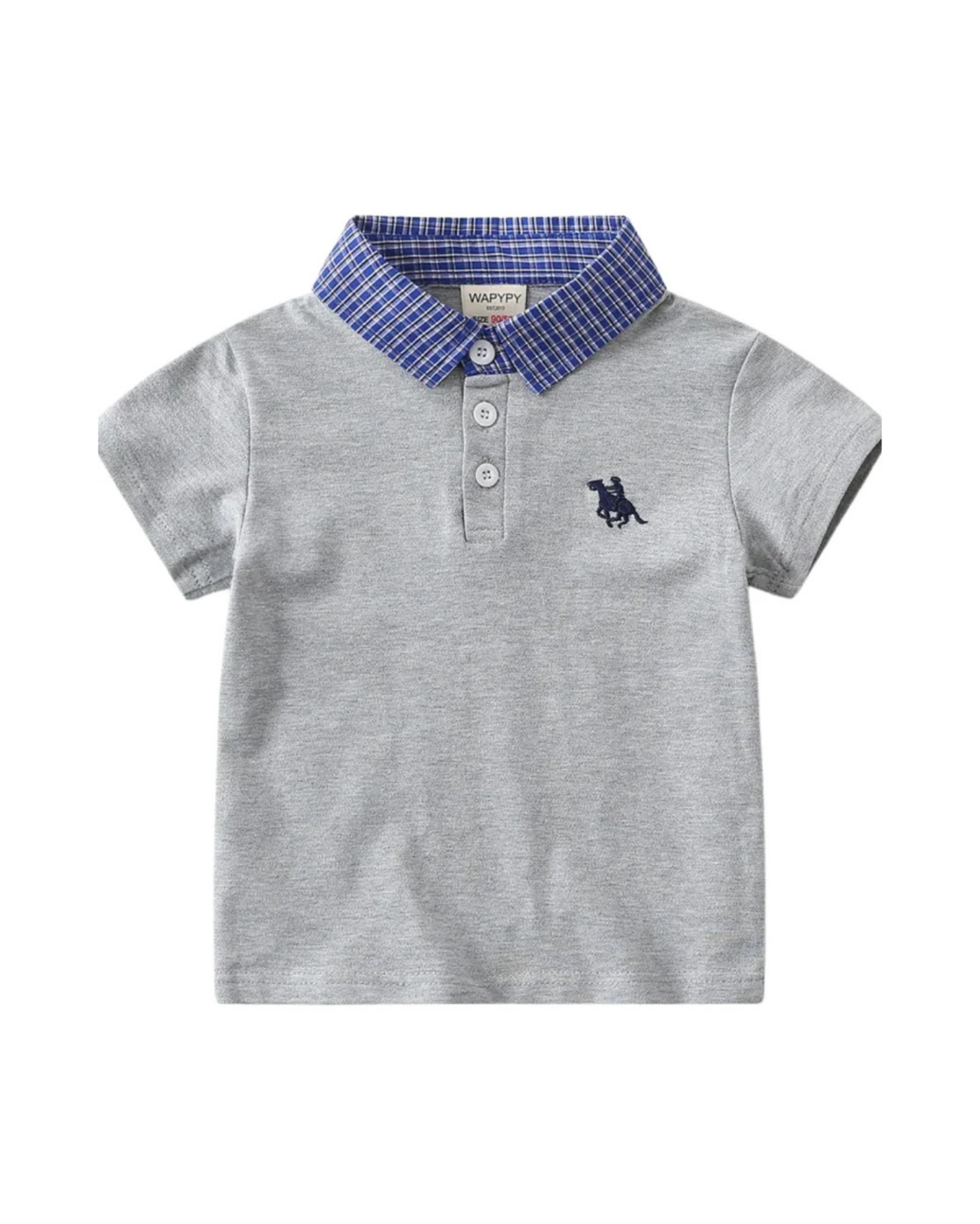 Signature Plaid-Collar Polo Boys T-Shirt