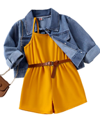 Denim Jacket & Mustard Dress, Girl's Set
