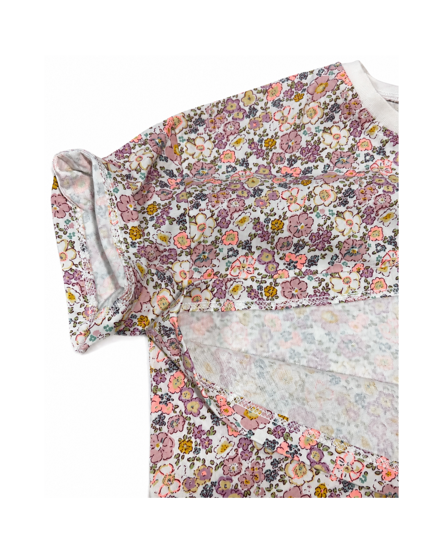 Two T-shirt Vintage Floral Oversized Girls T-Shirt
