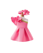 One-Shoulder Ruffle Flower & Headband Dress