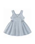 Girls’ Light-Wash Denim Cut-Out Dress