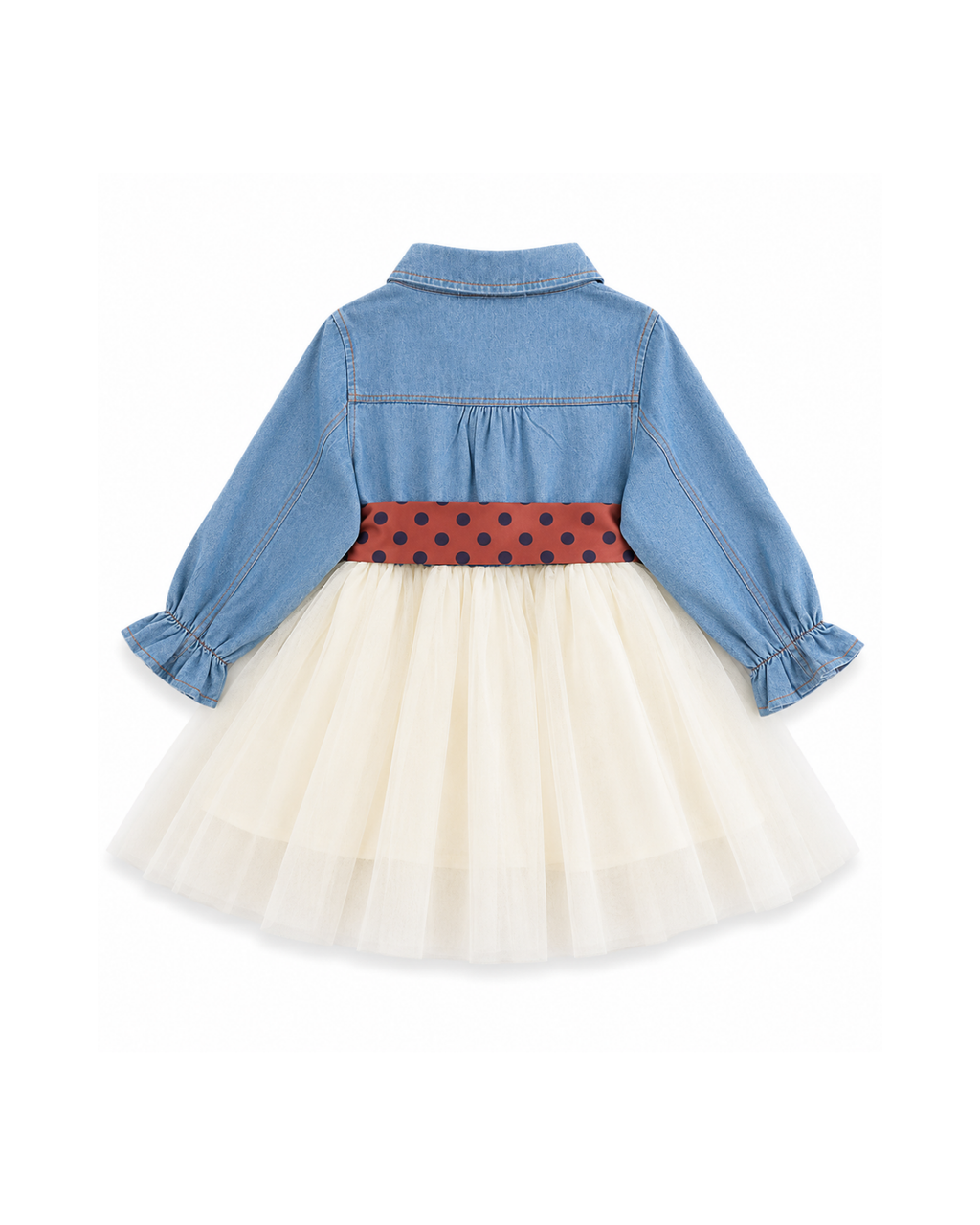 Girls’ Denim-Style Tulle Party Dress