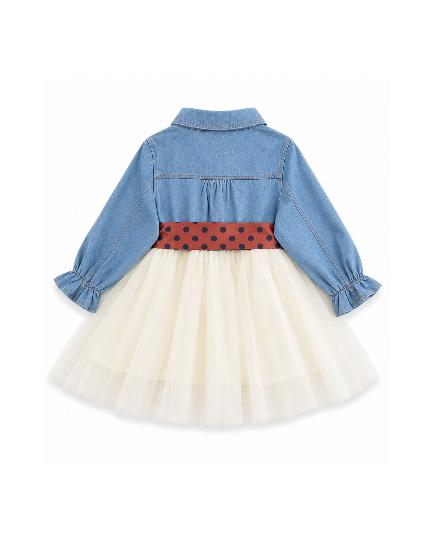 Girls’ Denim-Style Tulle Party Dress