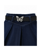 Strapless Dark Denim Top & Pleated Skirt Girl's Set