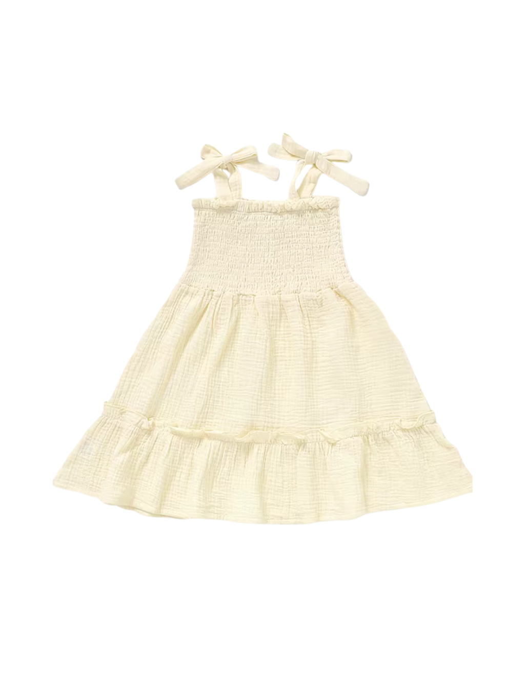 Smocked Bow-Strap Sundress Dress