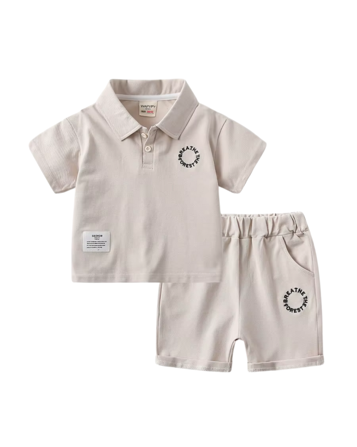 Breathe the Forest" Polo Shirt & Shorts Boy's Set
