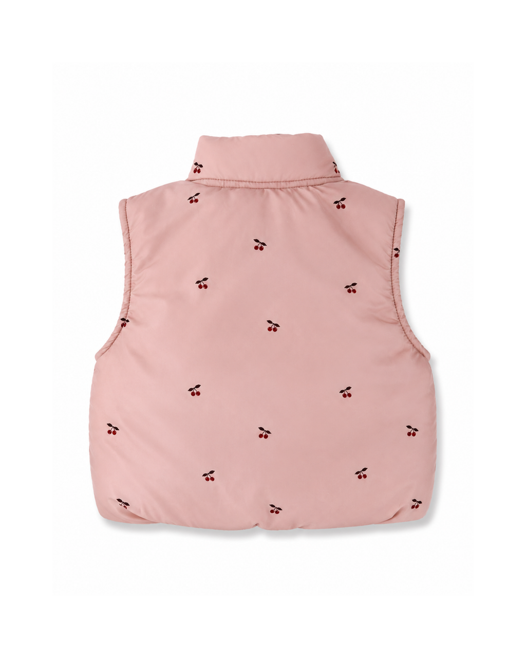 Cherry-Print Padded Puffer Girl's Vest