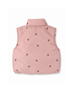Cherry-Print Padded Puffer Girl's Vest
