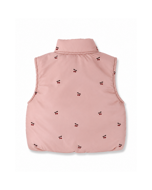 Cherry-Print Padded Puffer Girl's Vest