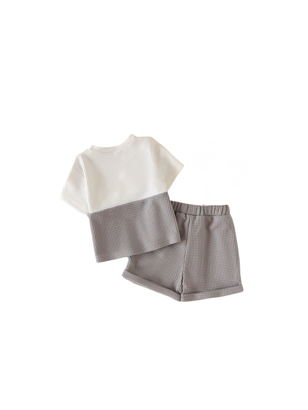 Waffle Color-Block Tee & Shorts Boy's Set