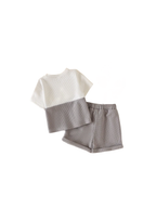 Waffle Color-Block Tee & Shorts Boy's Set