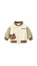 Cartoon Animal Color-Block Bomber Boy's Jacket