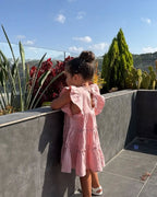 Little Sunshine Tiered Flutter-Sleeve Dress