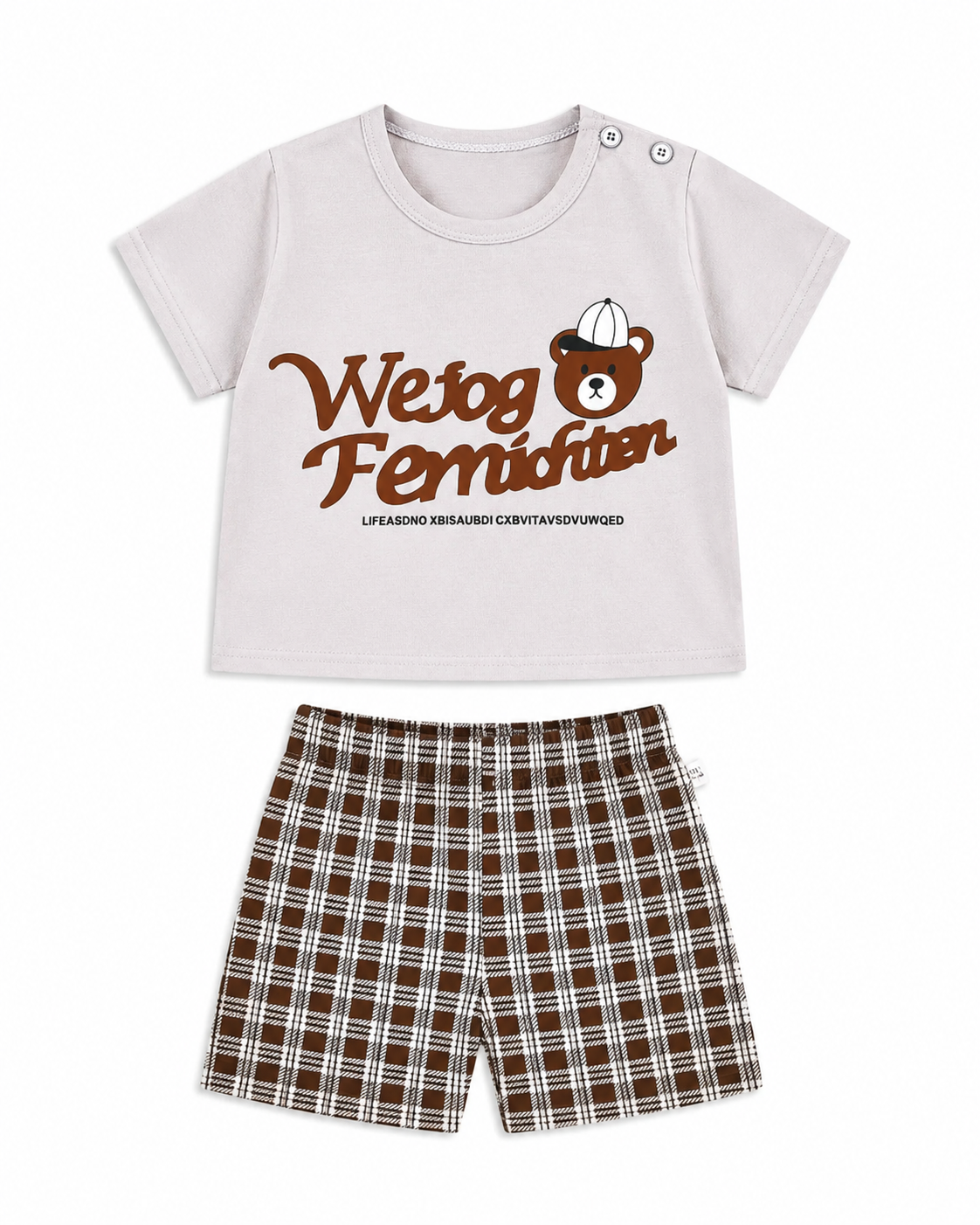 Stylish Bear Graphic Boy's Pyjamas