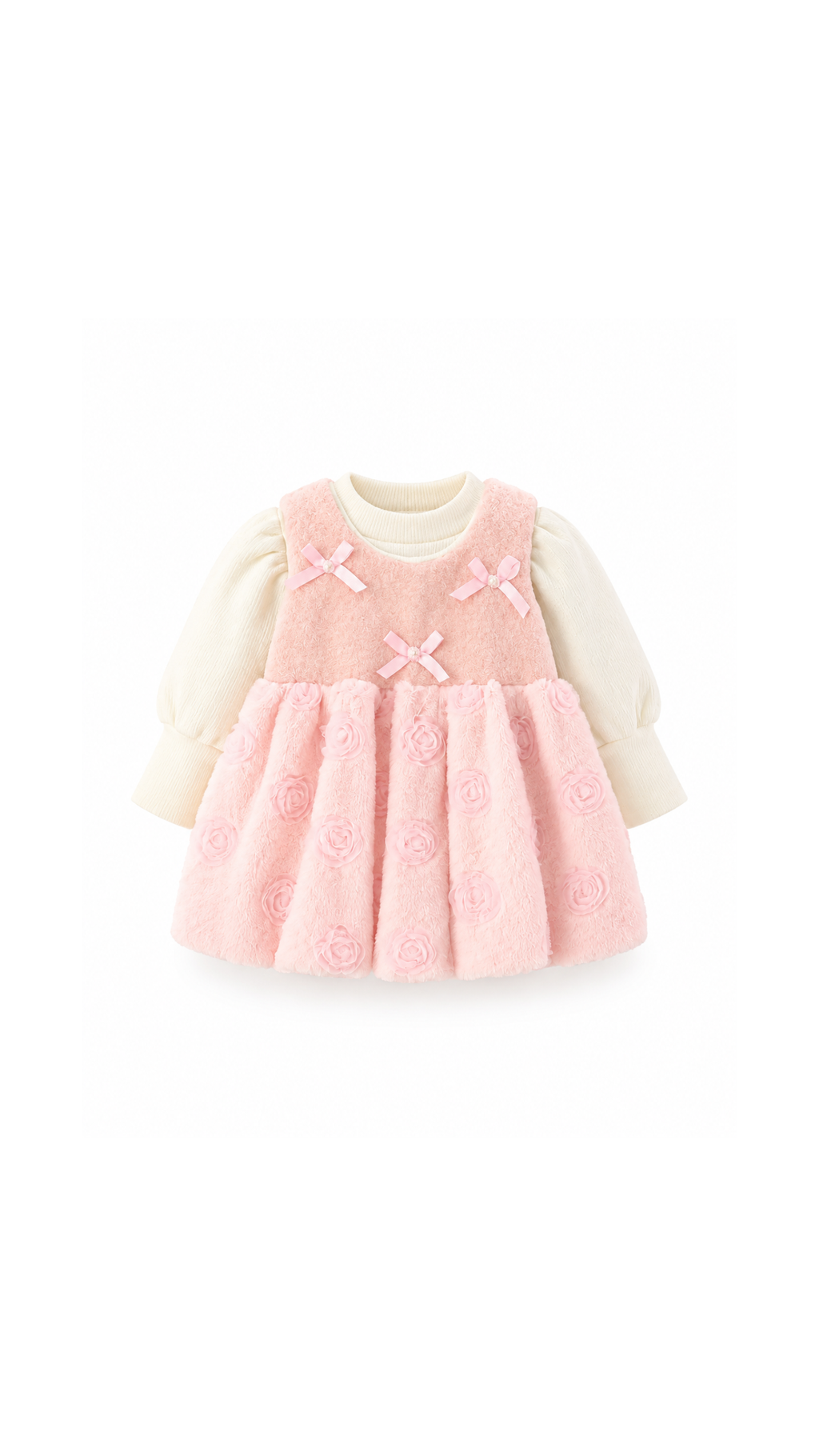Textured Pinafore Dress & Long-Sleeve Top  Girl's Set