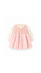 Textured Pinafore Dress & Long-Sleeve Top  Girl's Set