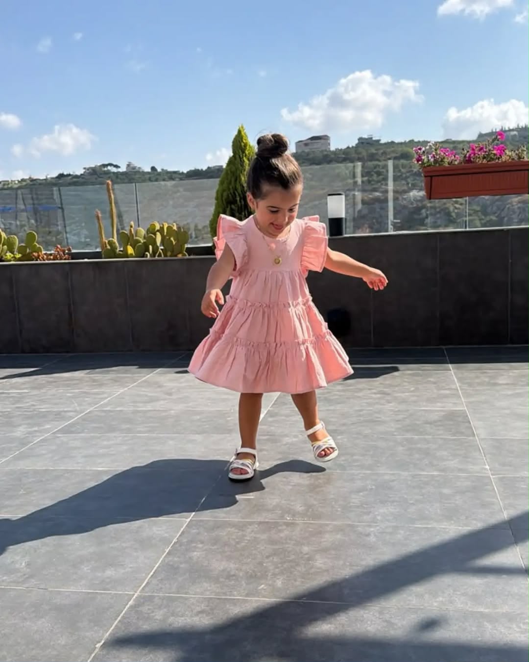 Little Sunshine Tiered Flutter-Sleeve Dress