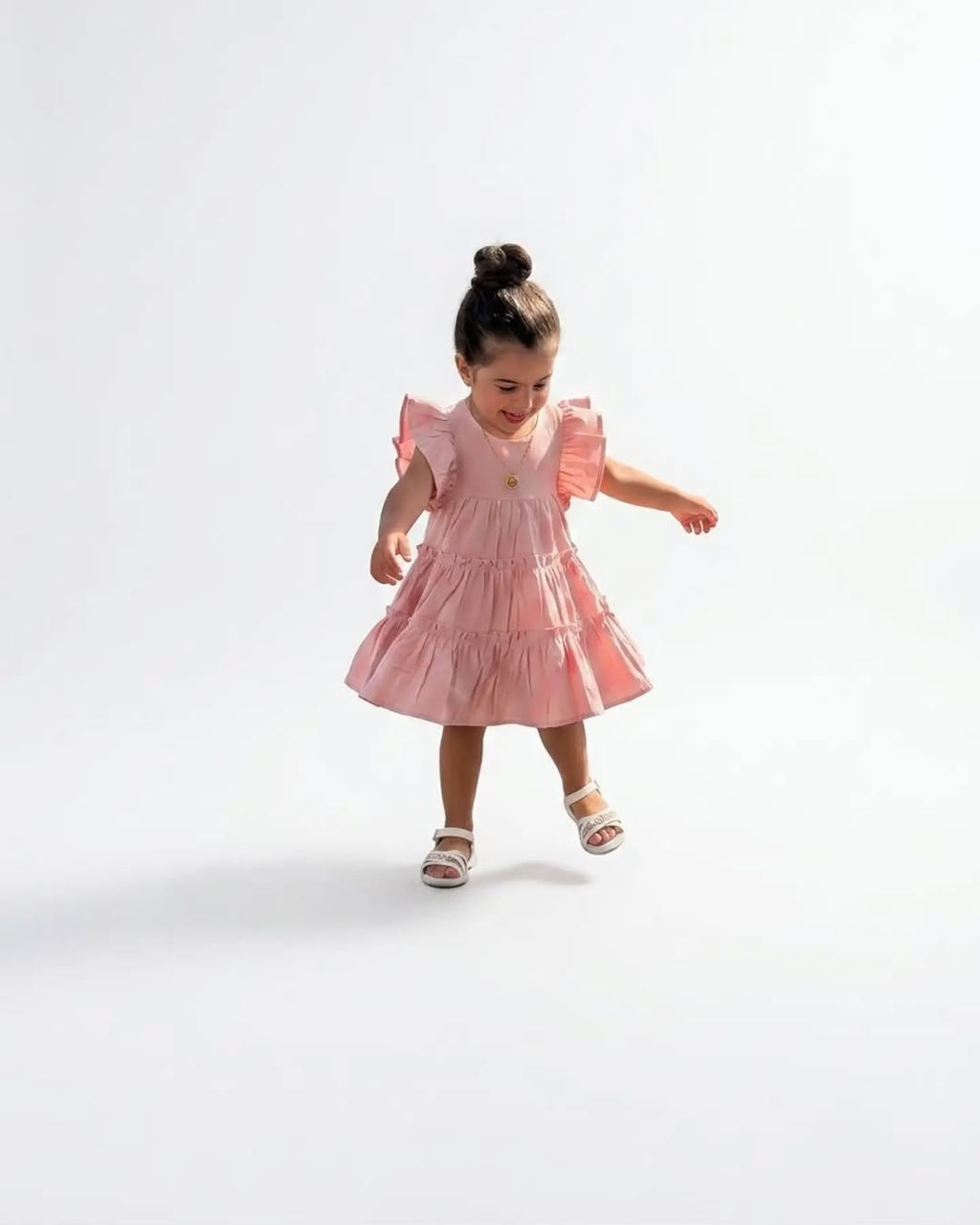 Little Sunshine Tiered Flutter-Sleeve Dress