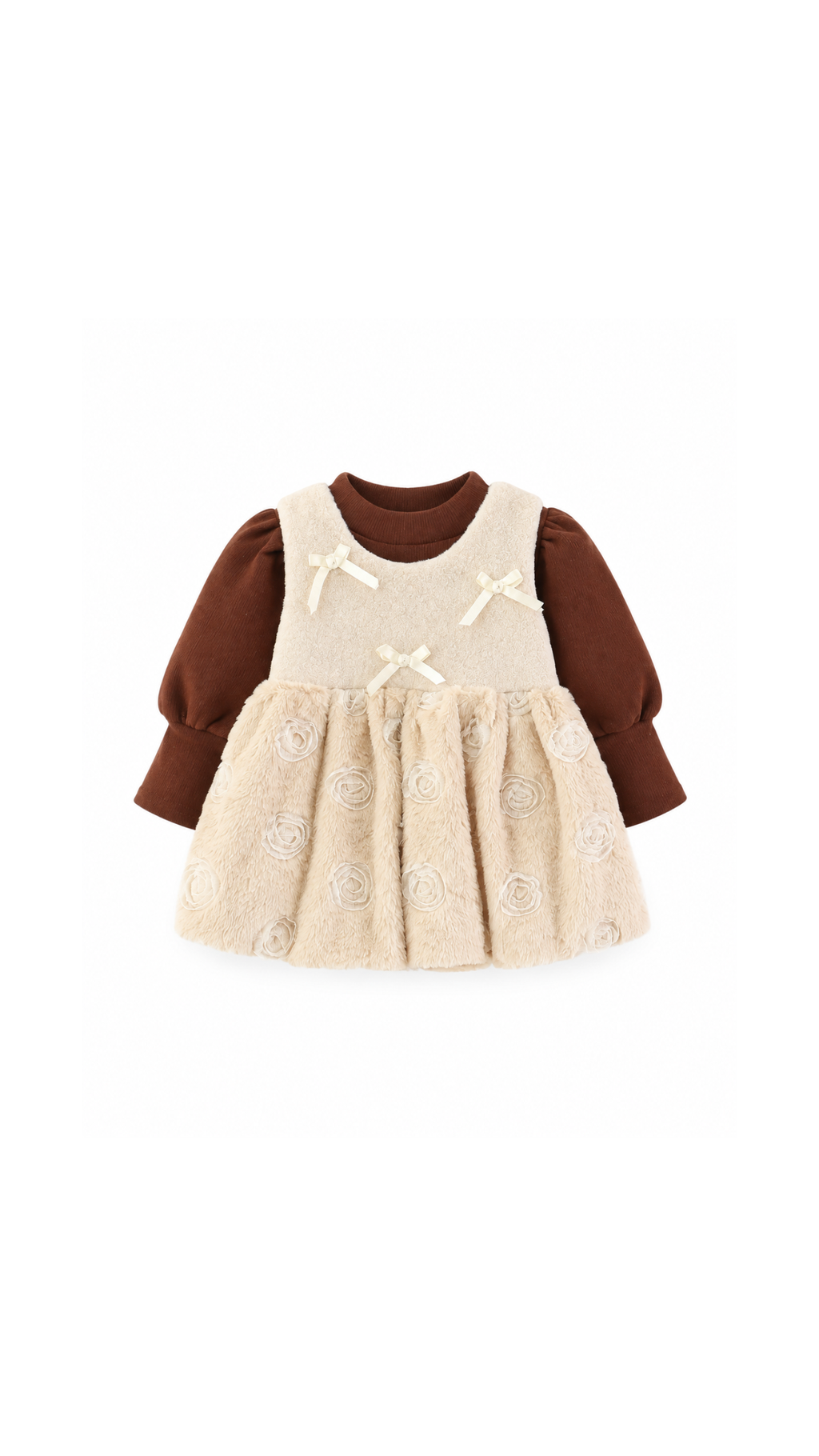 Textured Pinafore Dress & Long-Sleeve Top  Girl's Set