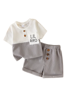 Waffle Color-Block Tee & Shorts Boy's Set