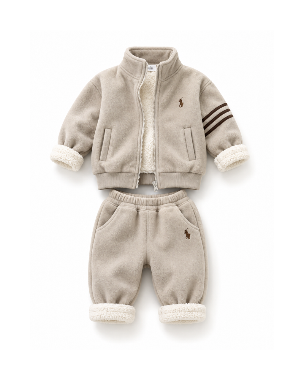 Cozy Sherpa-Lined Fleece Track Boy's Set