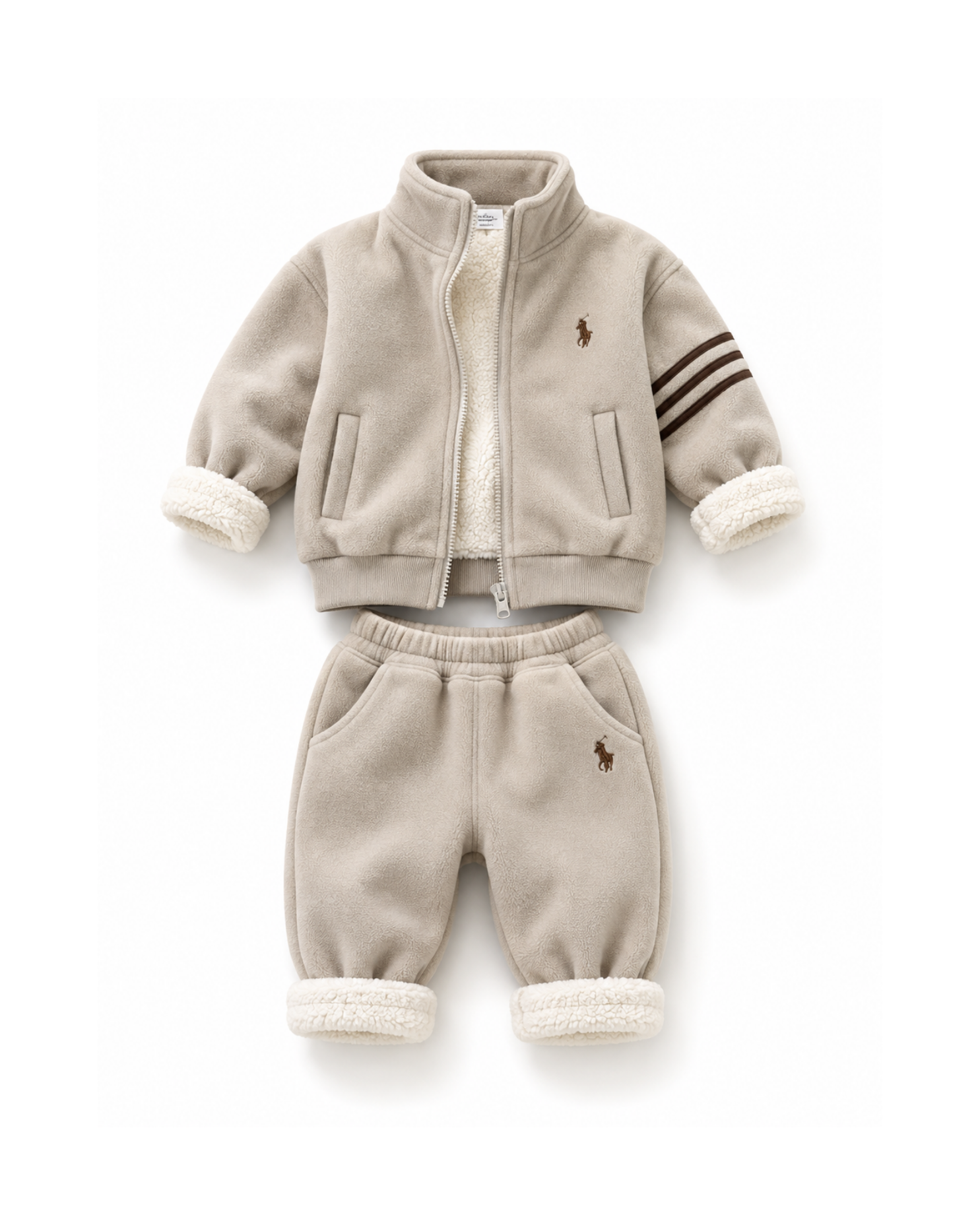 Cozy Sherpa-Lined Fleece Track Boy's Set