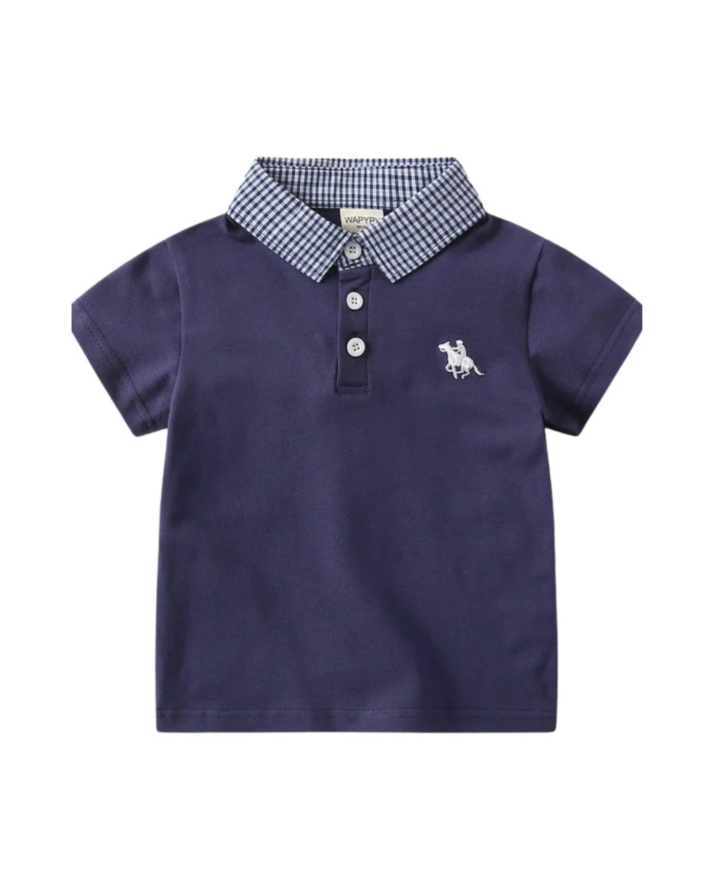 Signature Plaid-Collar Polo Boys T-Shirt