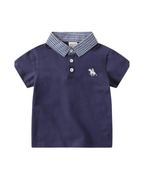 Signature Plaid-Collar Polo Boys T-Shirt