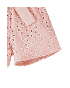 Eyelet Embroidered Crop Top & Bow Shorts Girl's Set