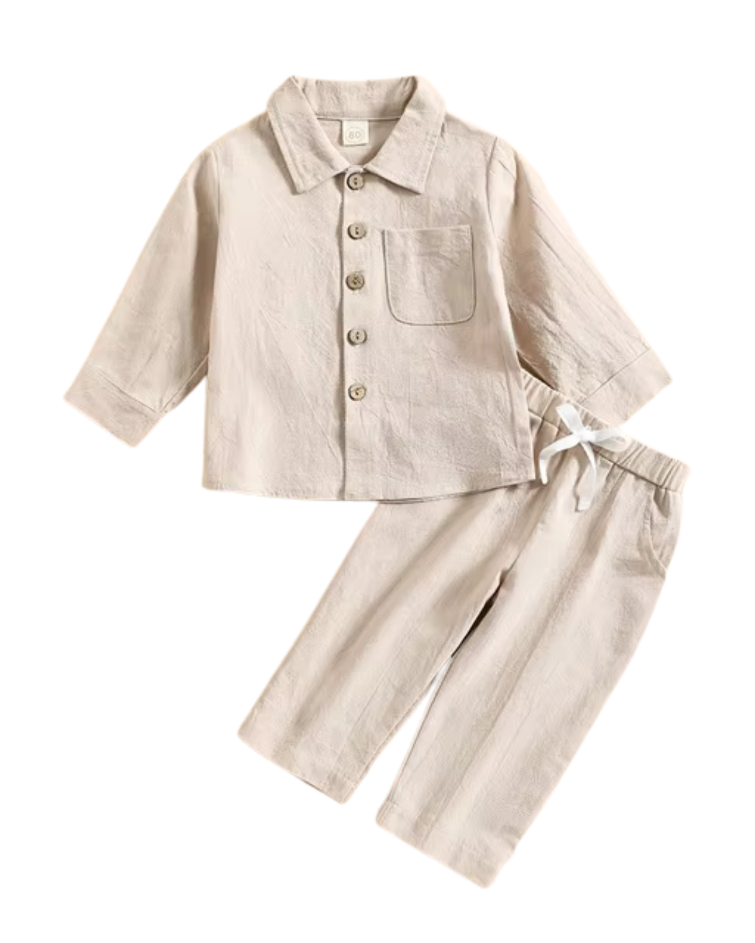Cotton Long-Sleeve Shirt & Trousers Boy's Set